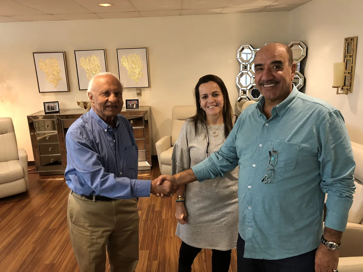 James Hooper with Dr. Fouad Ghaly and international visitors at the Ghaly Center.