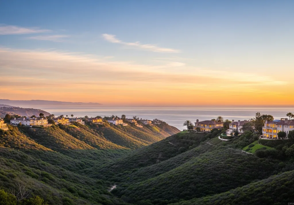 Laguna Niguel coastal hills with hillside homes overlooking the ocean