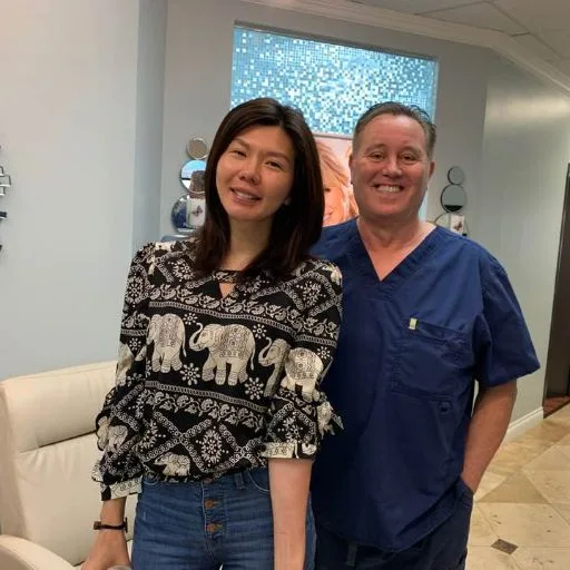 A client with James Hooper in the treatment studio