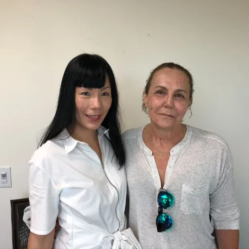 Two guests visiting the studio