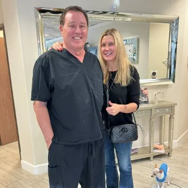 A client with James Hooper in the studio