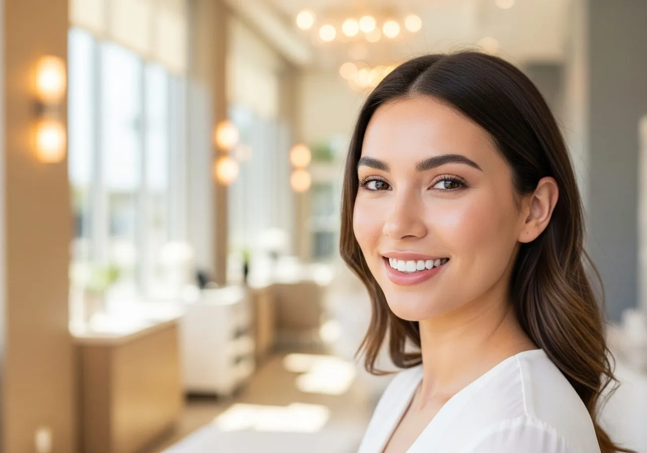 Young woman with clear glowing skin
