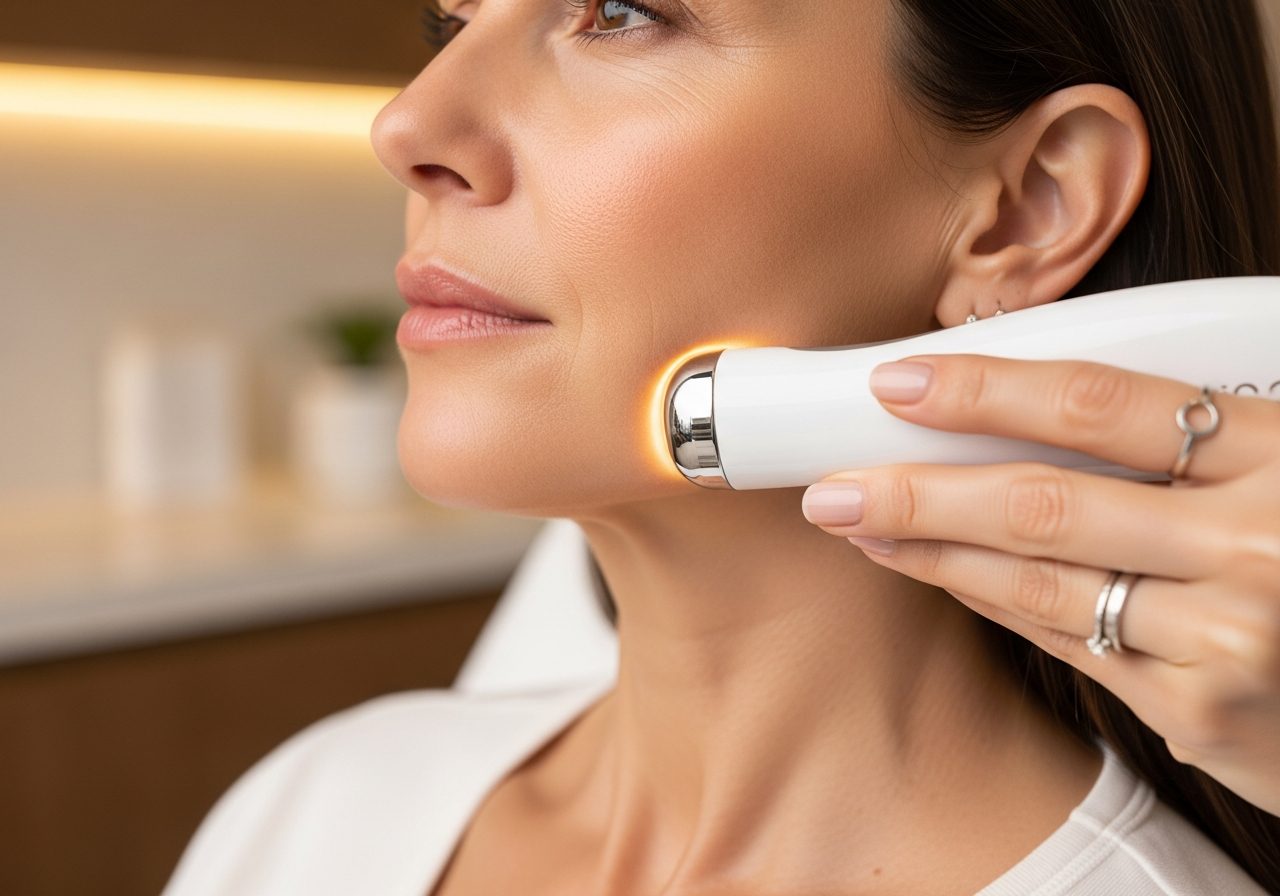 Non-surgical jowl tightening treatment along the jaw
