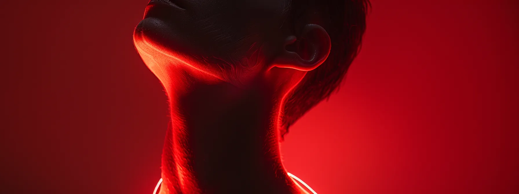 a glowing, rejuvenated neck basking in the gentle glow of laser treatment.
