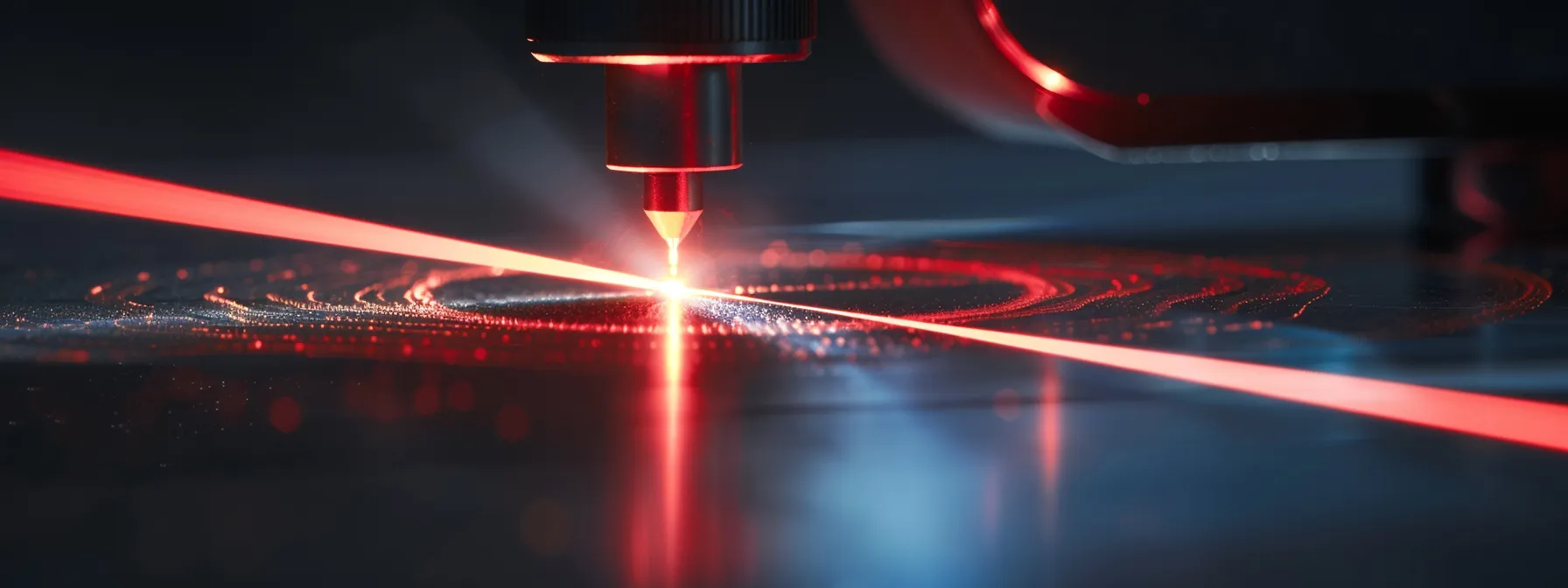 a laser device emitting a bright, focused beam onto a smooth, glowing skin surface.