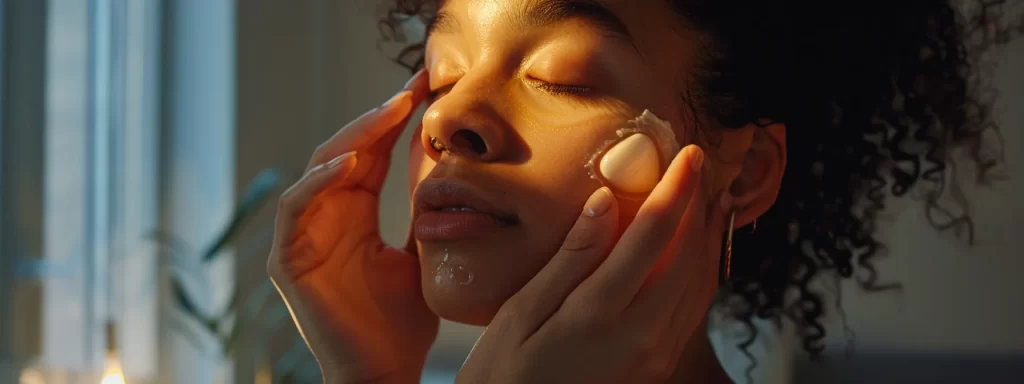 a person gently applying a soothing gel on their face after an ultherapy session, with a cold compress nearby to reduce swelling.