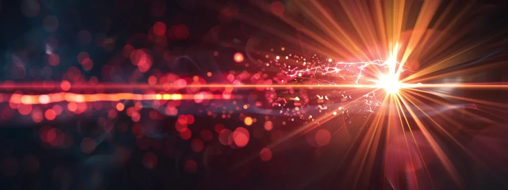 a bright, glowing laser beam delicately targeting and revitalizing the skin, with wrinkles and veins visibly diminishing in the background.