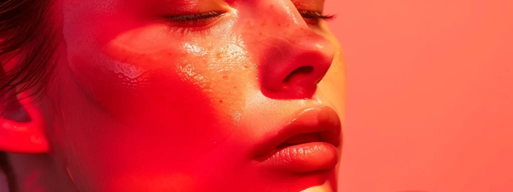 bright red skin with slight swelling, gently treated with a cold compress, symbolizing effective management of common side effects post ultherapy.