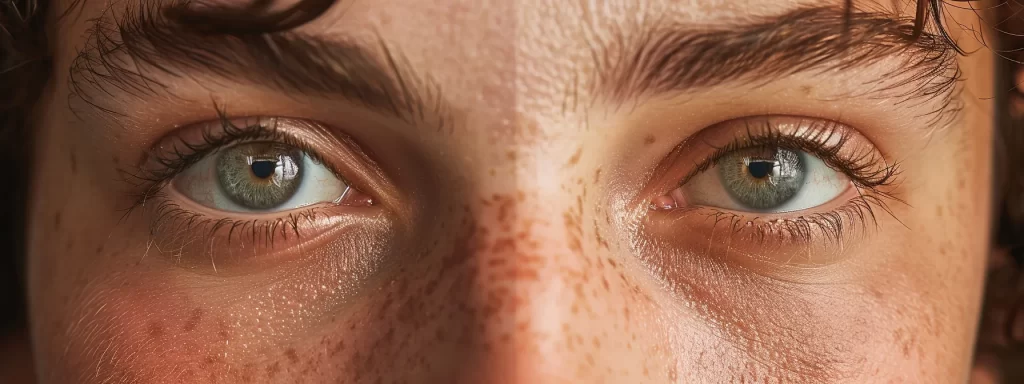 a close-up photo of a person's face showing mild swelling, redness, and tenderness after laser skin tightening treatment, highlighting the common side effects and the importance of managing them effectively.