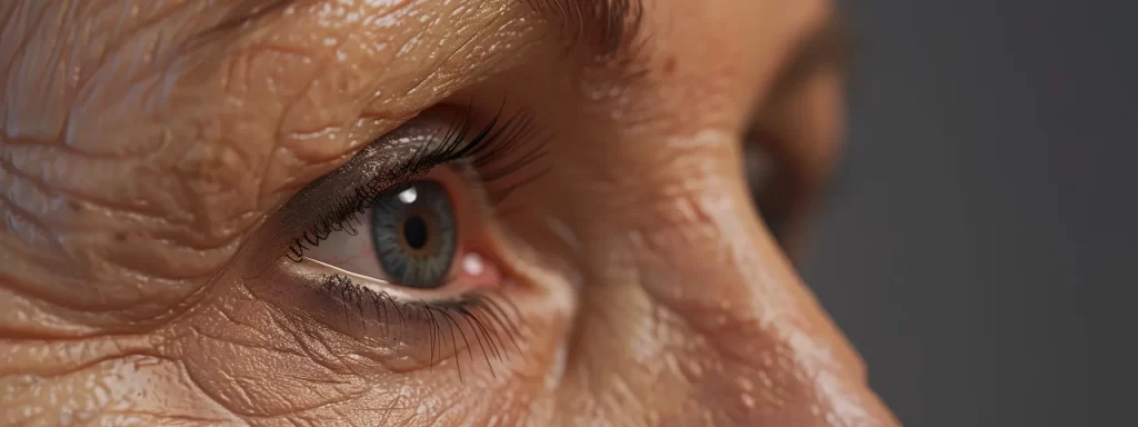 a close-up photo showcasing rejuvenated eyes with smooth skin and lifted eyelids after a pdo thread lift procedure.