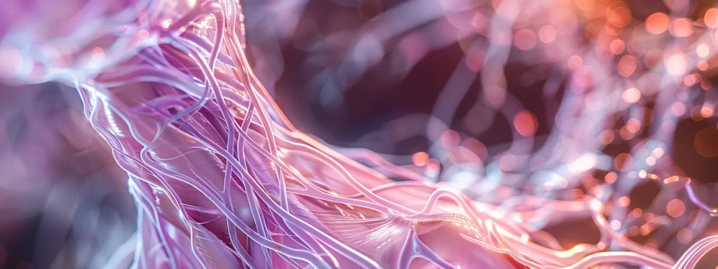 a close-up photo of the intricate network of neck muscles highlighting their role in maintaining firmness and skin elasticity.