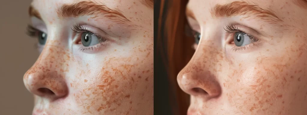 a close-up photo captures a radiant under-eye area post microneedling rf treatment, showcasing a noticeable reduction in wrinkles and a rejuvenated appearance.