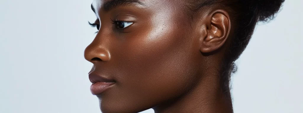 a model with a sculpted jawline showcasing the results of non-surgical treatments with restylane, exuding confidence and symmetry in their facial aesthetics.