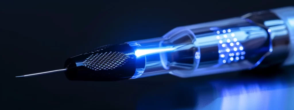 a sleek, futuristic microneedling pen with advanced radiofrequency capabilities, showcasing cutting-edge technology and precision in aesthetic treatments.