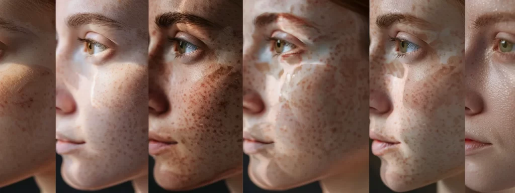a vibrant array of different skin resurfacing treatments showcased side by side for comparison.