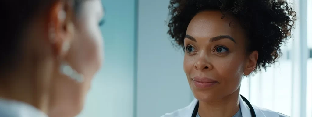 a woman consulting with a professional dermatologist about laser treatment for a radiant skin transformation.