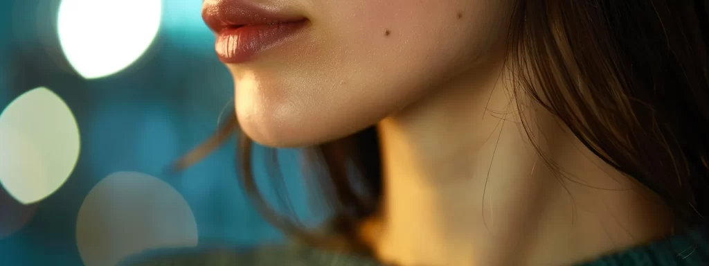 a close-up shot of a woman's smooth and tightened neck after undergoing different laser techniques.