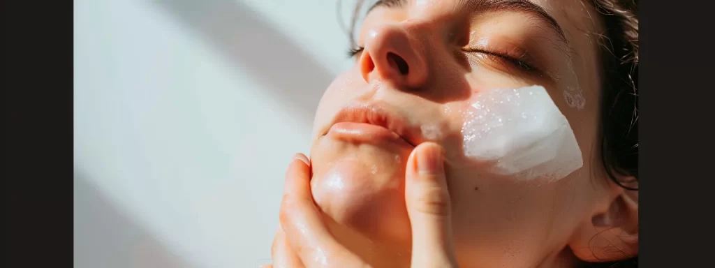 a person gently applying a cold compress to their face, post ultherapy treatment, to ease discomfort and aid in recovery.