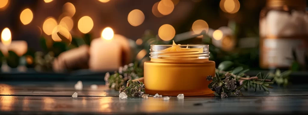 a radiant jar filled with vitamin e-infused cream surrounded by luscious butter and collagen, showcasing the key ingredients of skin tightening products.